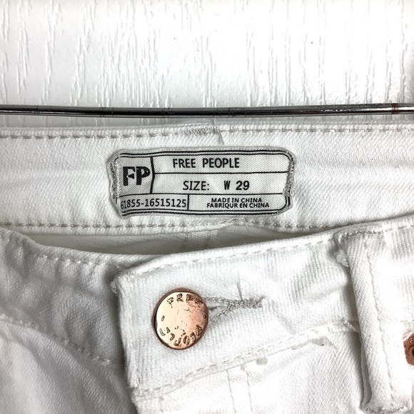FREE PEOPLE WHITE SKINNY MID RISE JEANS - Picture 2 of 7